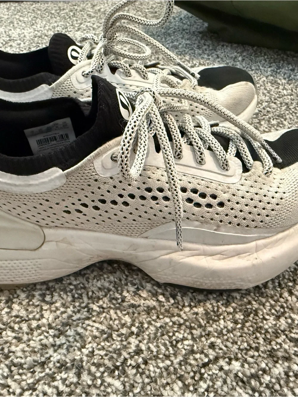 Women's Chunky Knit Trainer Sneakers in Cream and Black
